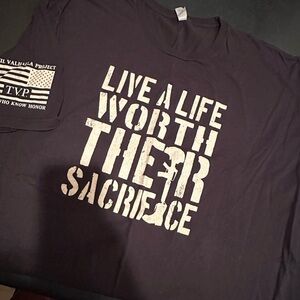 Black Graphic Tee - Live a Life Worth Their Sacrifice